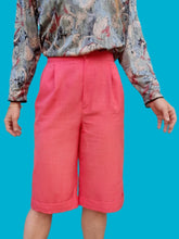Charger l'image dans la galerie, Bermuda vintage Sophie - Rose saumon. Taille S, 36, 38. Fabriqué en France