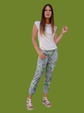 Charger l'image dans la galerie, Pantalon vintage Paule - Carreaux vichy et imprimé floral. Taille M, 38, 40. Fabriqué en France