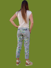 Charger l'image dans la galerie, Pantalon vintage Paule - Carreaux vichy et imprimé floral. Taille M, 38, 40. Fabriqué en France