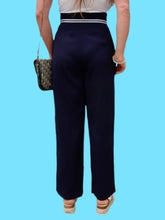 Charger l'image dans la galerie, Pantalon vintage Thélma - Taille haute esprit Marin. Taille S, 36, 38