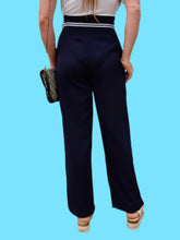 Charger l'image dans la galerie, Pantalon vintage Thélma - Taille haute esprit Marin. Taille S, 36, 38