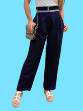 Charger l'image dans la galerie, Pantalon vintage Thélma - Taille haute esprit Marin. Taille S, 36, 38