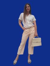 Charger l'image dans la galerie, Pantalon vintage Eva - 7/8 à rayures oranges et blanches. Taille M, 38, 40