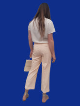 Charger l'image dans la galerie, Pantalon vintage Eva - 7/8 à rayures oranges et blanches. Taille M, 38, 40