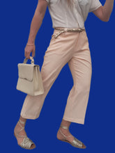 Charger l'image dans la galerie, Pantalon vintage Eva - 7/8 à rayures oranges et blanches. Taille M, 38, 40