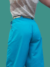 Charger l'image dans la galerie, Pantalon vintage Donna - Bleu turquoise. Taille S, 36, 38. Coupe bouffante XXL