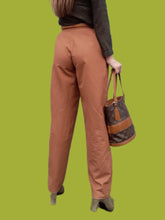 Charger l'image dans la galerie, Pantalon vintage Karen - Lin et coton camel, Taille 38, 40. Fabriqué en France