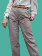 Charger l'image dans la galerie, Pantalon vintage Elsa - Lin et coton Rayé. Taille M, 38, 40. Fabriqué en France