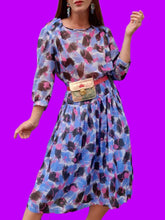 Charger l'image dans la galerie, Robe vintage Léna - Plissé fleuri. Taille M, 38, 40. Huguet Paris. Made in France
