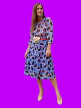 Charger l'image dans la galerie, Robe vintage Léna - Plissé fleuri. Taille M, 38, 40. Huguet Paris. Made in France