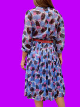 Charger l'image dans la galerie, Robe vintage Léna - Plissé fleuri. Taille M, 38, 40. Huguet Paris. Made in France