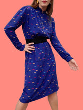 Charger l'image dans la galerie, Robe vintage Léa - Col et manches à volants. Taille M, 38, 40. Devernois Paris. Made in France