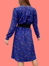 Charger l'image dans la galerie, Robe vintage Léa - Col et manches à volants. Taille M, 38, 40. Devernois Paris. Made in France