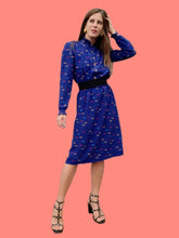 Charger l'image dans la galerie, Robe vintage Léa - Col et manches à volants. Taille M, 38, 40. Devernois Paris. Made in France