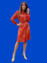 Charger l'image dans la galerie, Robe vintage Sylvie - Col Lavallière et imprimé foulard. Taille S, 36, 38. Nathalie Andersen. Made in France