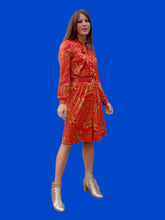 Charger l'image dans la galerie, Robe vintage Sylvie - Col Lavallière et imprimé foulard. Taille S, 36, 38. Nathalie Andersen. Made in France