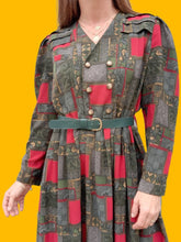 Charger l'image dans la galerie, Robe vintage Josiane - Plissée à double boutonnage. Taille L, 40, 42.