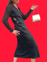 Charger l'image dans la galerie, Robe "Seconde" Karin - Soie noire. Lacée à la taille. Taille XS, 34, 36. Intimissimi.