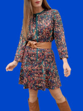Charger l'image dans la galerie, Robe vintage Marie - Taille basse. Imprimé géométrique. Taille M, 38, 40. Marcelle Griffon.