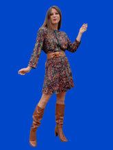 Charger l'image dans la galerie, Robe vintage Marie - Taille basse. Imprimé géométrique. Taille M, 38, 40. Marcelle Griffon.