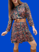 Charger l'image dans la galerie, Robe vintage Marie - Taille basse. Imprimé géométrique. Taille M, 38, 40. Marcelle Griffon.