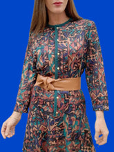 Charger l'image dans la galerie, Robe vintage Marie - Taille basse. Imprimé géométrique. Taille M, 38, 40. Marcelle Griffon.