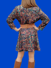 Charger l'image dans la galerie, Robe vintage Marie - Taille basse. Imprimé géométrique. Taille M, 38, 40. Marcelle Griffon.