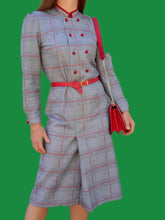 Charger l'image dans la galerie, Robe vintage Magda - Imprimé Prince-de-Galles. Taille M, 38, 40. Françoise de France.
