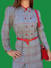 Charger l'image dans la galerie, Robe vintage Magda - Imprimé Prince-de-Galles. Taille M, 38, 40. Françoise de France.