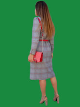 Charger l'image dans la galerie, Robe vintage Magda - Imprimé Prince-de-Galles. Taille M, 38, 40. Françoise de France.