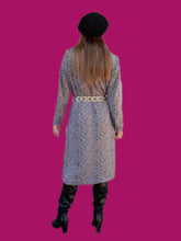 Charger l'image dans la galerie, Robe vintage Marceline - Imprimé zébré parme et noir. Taille XXL, 44, 46.