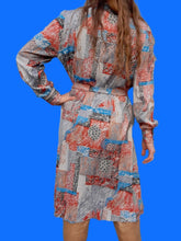 Charger l'image dans la galerie, Robe vintage Alénaïs - Col Lavallière à nouer. Taille L, 40, 42.