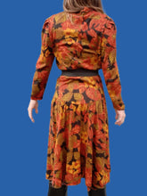 Charger l'image dans la galerie, Robe vintage Marthe - Feuillage Automnal. Taille M, 38, 40. Made in France.