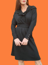 Charger l'image dans la galerie, Robe vintage Marlène - Effet châle. Taille XS, 34, 36. Christian Aujard. Made in France.