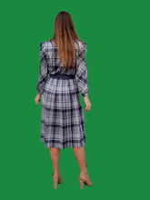 Charger l'image dans la galerie, Robe vintage Carine - Plissée à Carreaux. Taille M, 38, 40. Huguet. Made in France