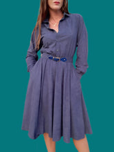 Charger l'image dans la galerie, Robe vintage Agatha - Bleue. Taille M, 38, 40. Jean Bailly Paris. Made in France.