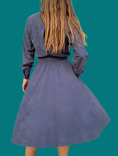 Charger l'image dans la galerie, Robe vintage Agatha - Bleue. Taille M, 38, 40. Jean Bailly Paris. Made in France.