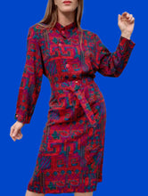 Charger l'image dans la galerie, Robe vintage Gladys - Imprimé coloré abstrait. Taille XXL, 44, 46. Jean Moreux. Made in France