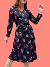 Charger l'image dans la galerie, Robe vintage Marlène - Effet cache-cœur. Taille S, 36, 38. Jean Biolay Paris. Made in France.