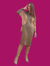 Charger l'image dans la galerie, Robe pull vintage Béryl - Imprimé pied-de-poule. Taille L, 40, 42.