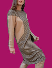 Charger l'image dans la galerie, Robe pull vintage Béryl - Imprimé pied-de-poule. Taille L, 40, 42.
