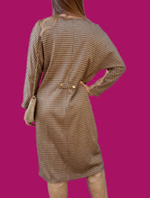 Charger l'image dans la galerie, Robe pull vintage Béryl - Imprimé pied-de-poule. Taille L, 40, 42.