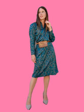 Charger l'image dans la galerie, Robe vintage Auréline - Imprimé floral. Vert émeraude. Taille M, 38, 40
