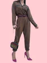 Charger l'image dans la galerie, Combinaison vintage Émie - Bi-matière. Taille M, 38, 40. Made in USA. Coton