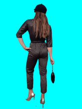 Charger l'image dans la galerie, Combinaison vintage Natasha - A rayures dorées. Taille S, 36, 38. Fabriqué en France