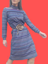 Charger l'image dans la galerie, Robe vintage Charline - Rayée. Taille S, 36, 38. Fabriqué en France