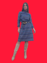 Charger l'image dans la galerie, Robe vintage Charline - Rayée. Taille S, 36, 38. Fabriqué en France