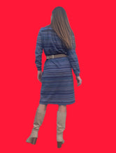 Charger l'image dans la galerie, Robe vintage Charline - Rayée. Taille S, 36, 38. Fabriqué en France