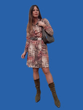 Charger l'image dans la galerie, Robe vintage Noor - Imprimé abstrait. Taille S, 36, 38. Gévana. Fabriqué en France