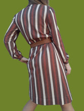Charger l'image dans la galerie, Robe vintage Maurine - Col Chemisier rt rayures. Taille M, 38, 40